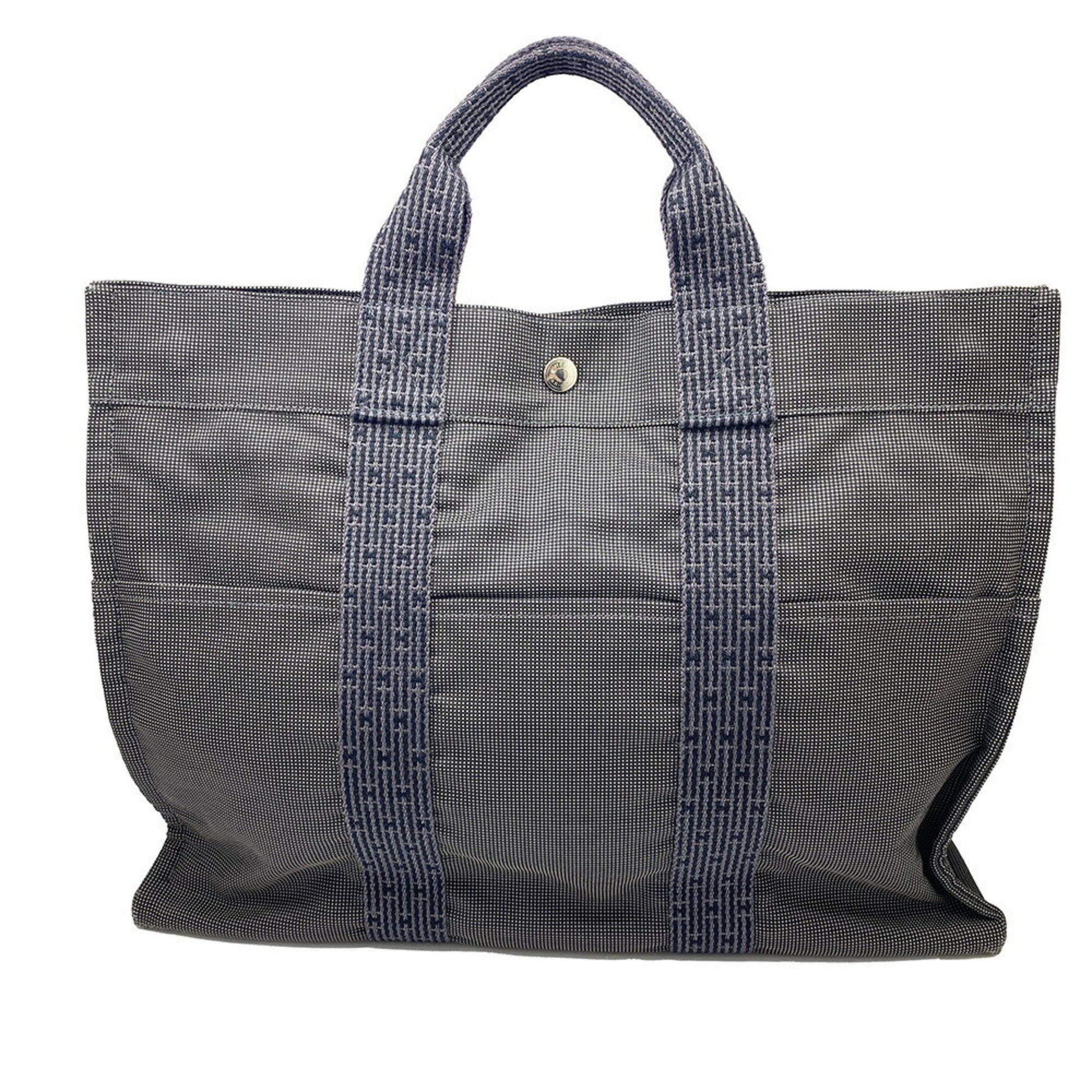 Hermès Herline, Grey, Canvas, tote