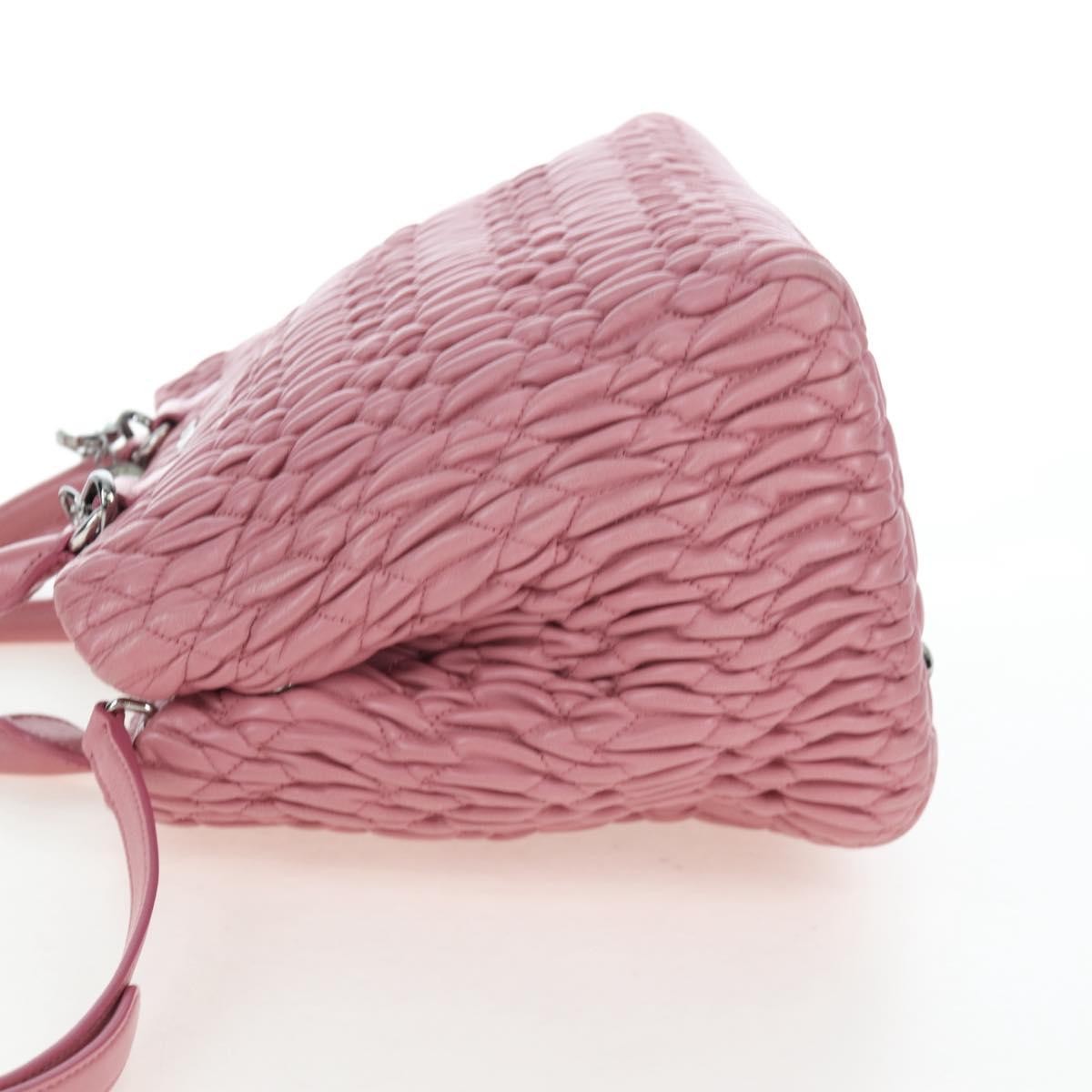 Miu Miu Crystal Turnlock Convertible Satchel Leather, Pink, Leather, Shoulder Bag