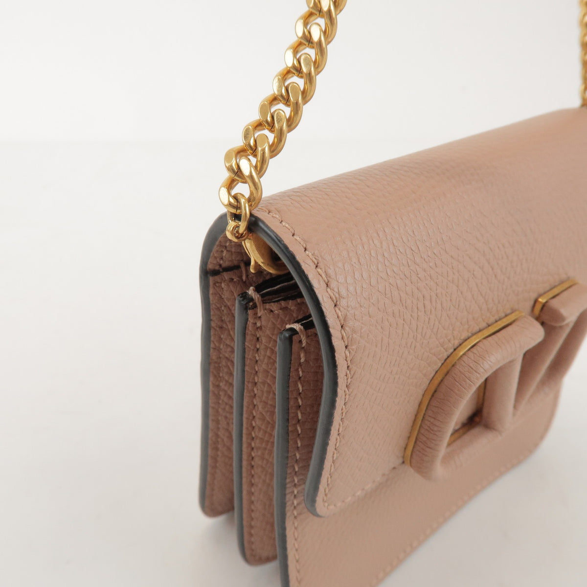 Valentino Garavani VSling Leather, Pink, Leather, Shoulder Bag