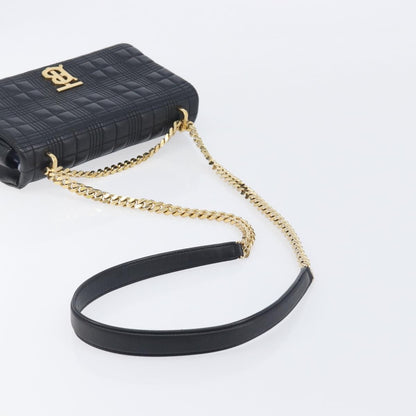 Burberry Lola Wallet on Chain Quilted Leather, Black, Leather, Crossbody Bag