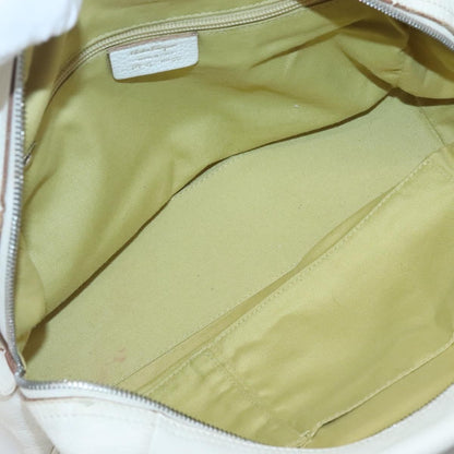 Salvatore Ferragamo Gancini Buckle Leather, White, Leather, Shoulder Bag
