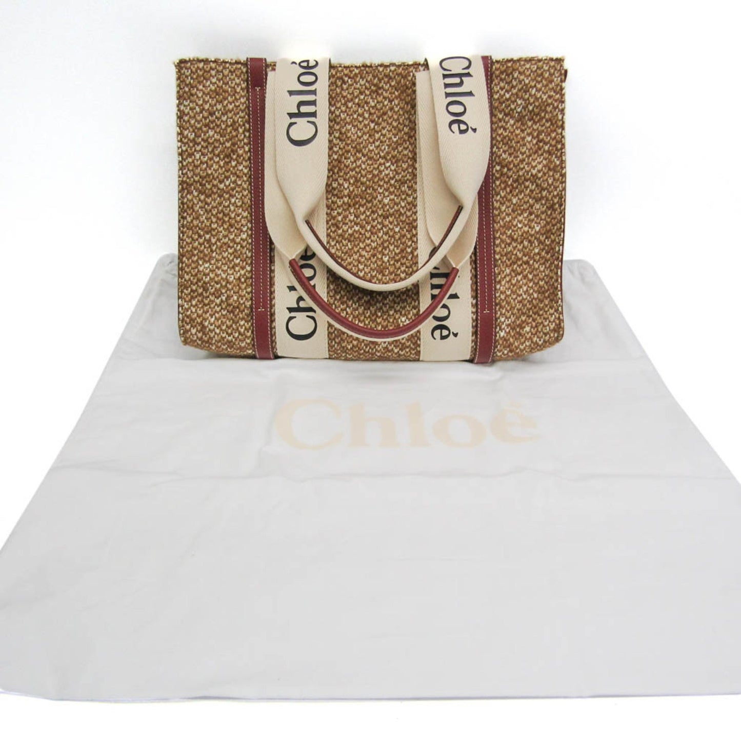 Chloé Woody, Brown, Canvas, tote