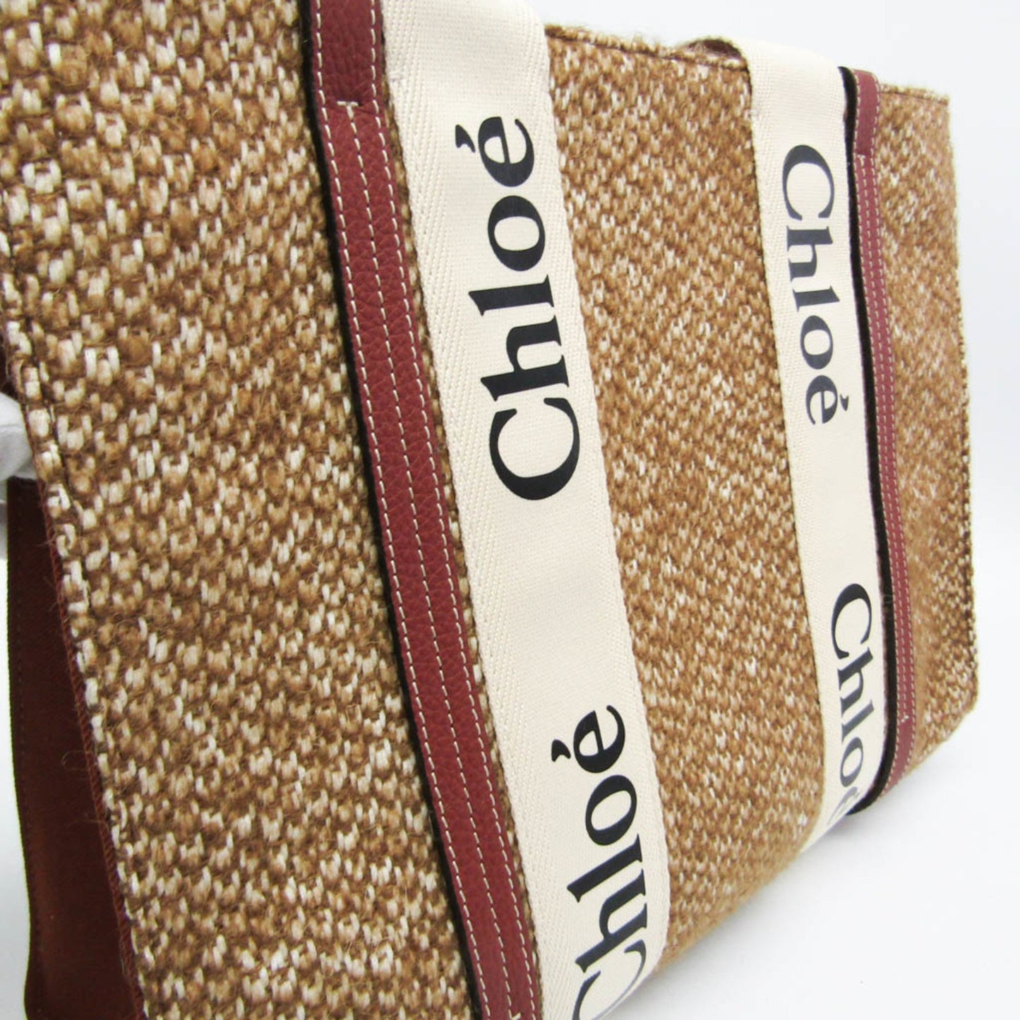 Chloé Woody, Brown, Canvas, tote