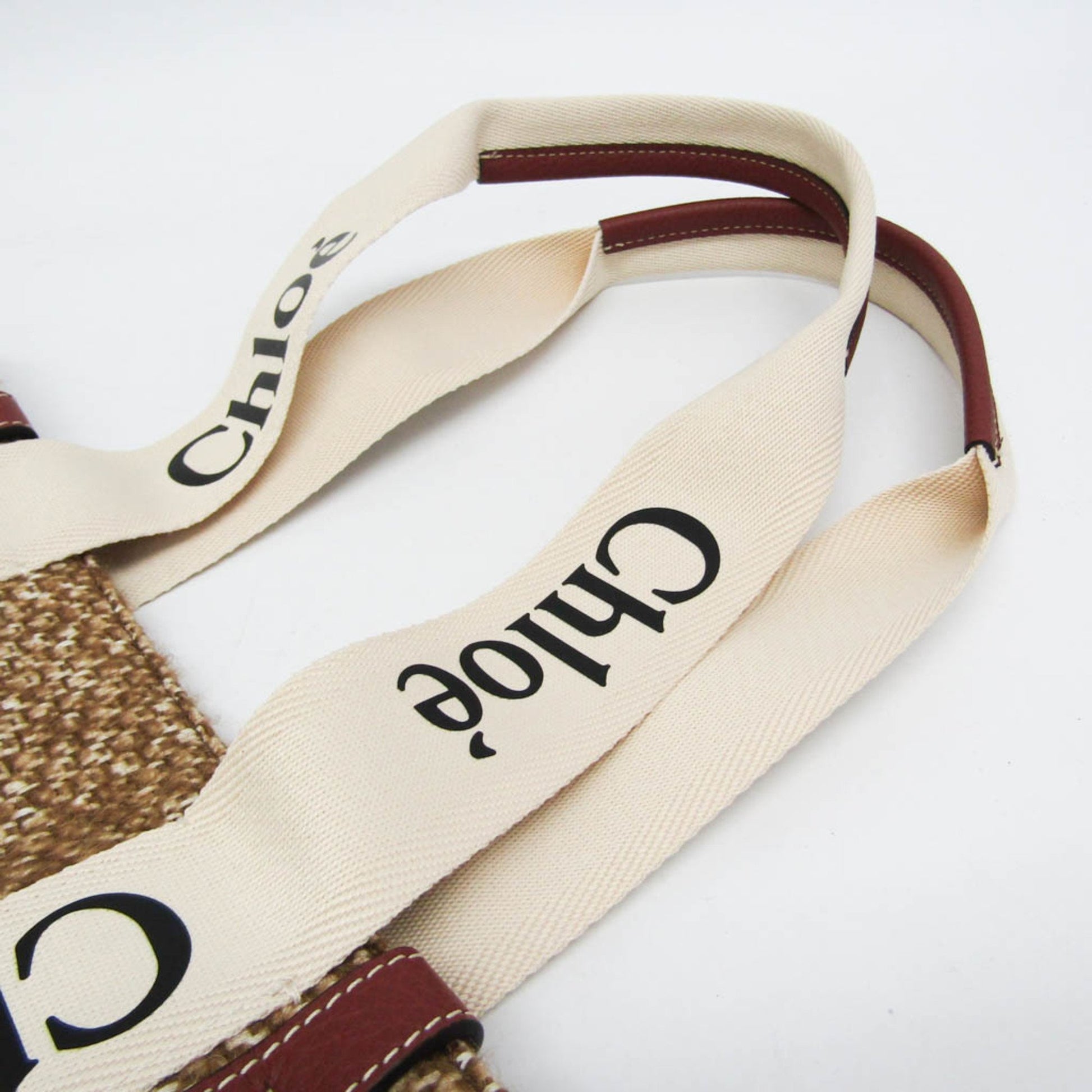 Chloé Woody, Brown, Canvas, tote