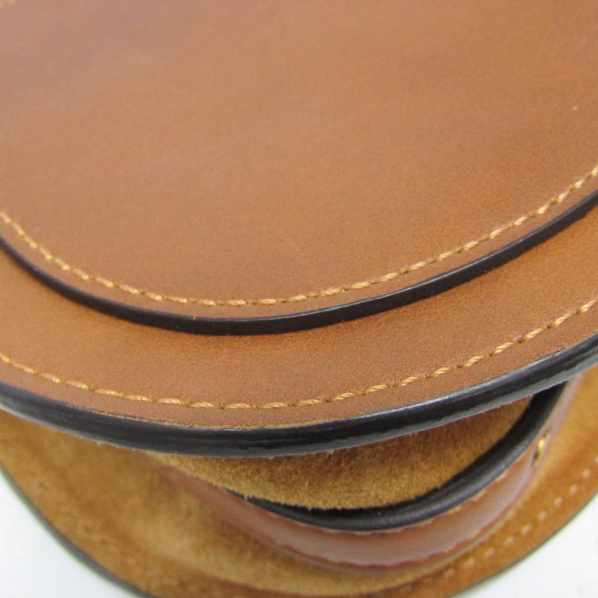 Chloe Nile Studded Suede and Leather, Brown, Leather, Crossbody Bag