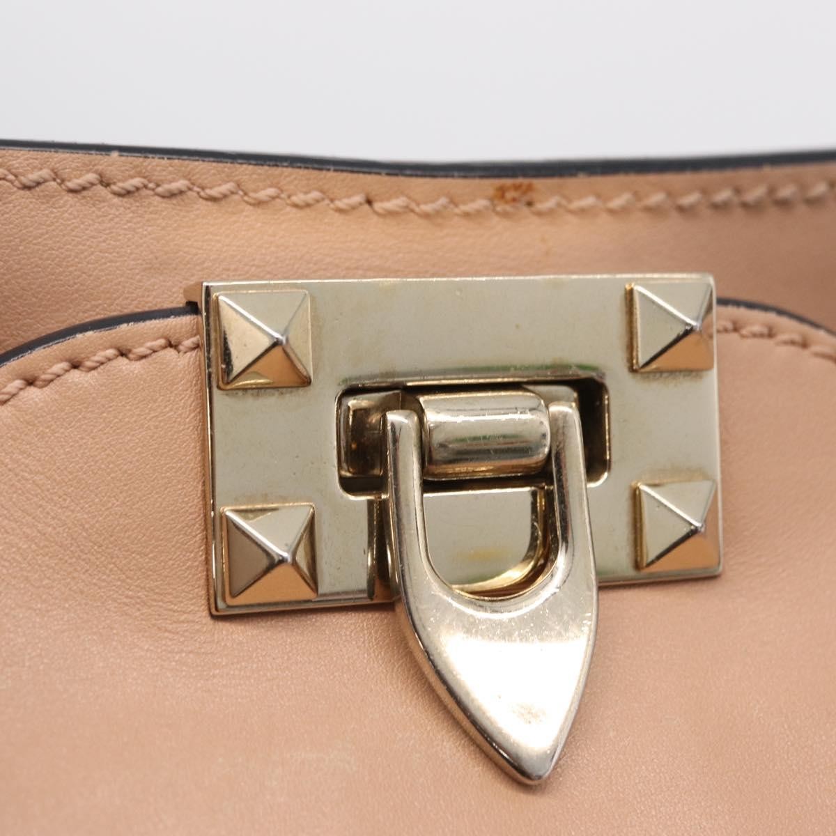 Valentino Garavani Rockstud Soft Leather, Beige, Leather, Tote Bag