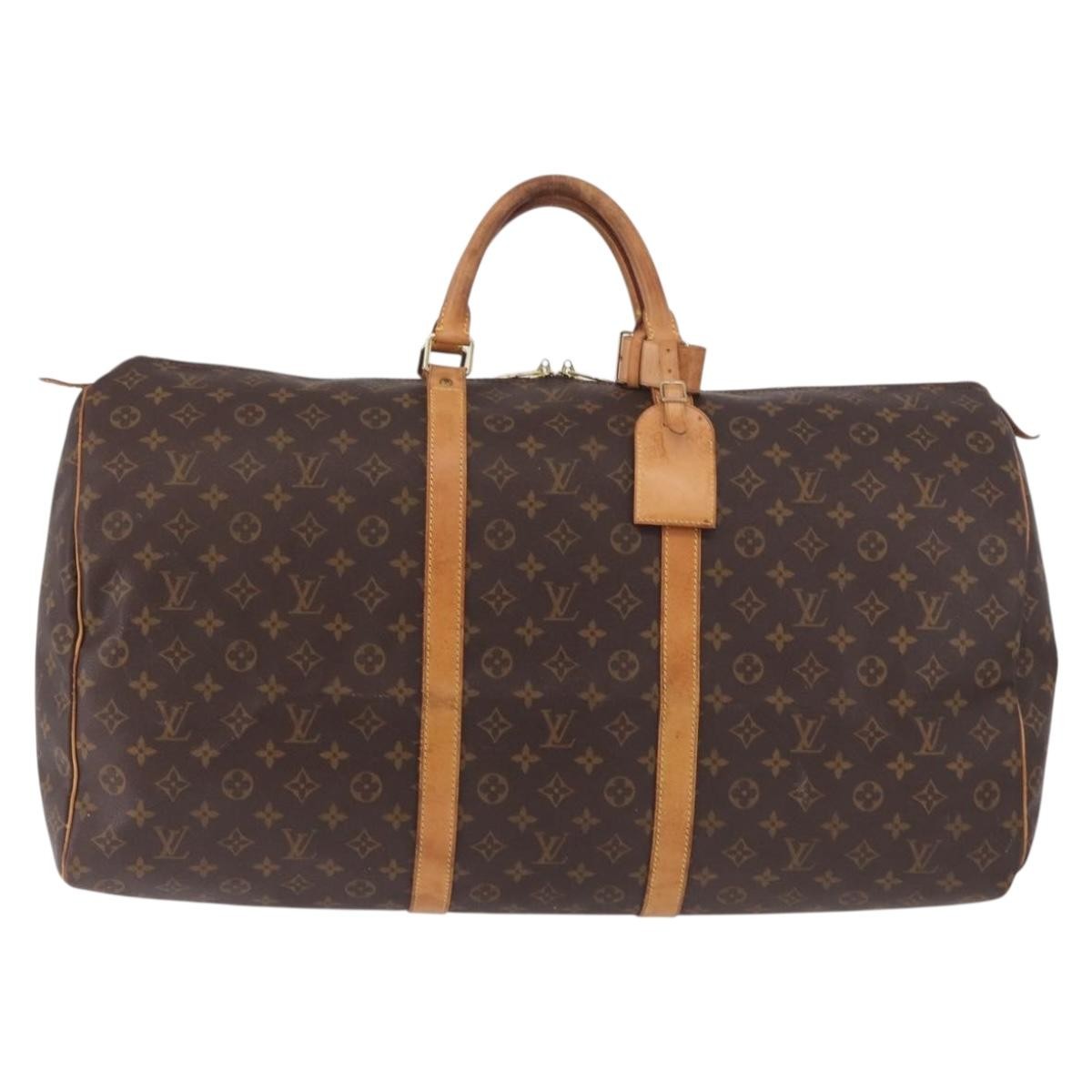 Louis Vuitton Keepall Monogram, Brown, Canvas, Travel Bag