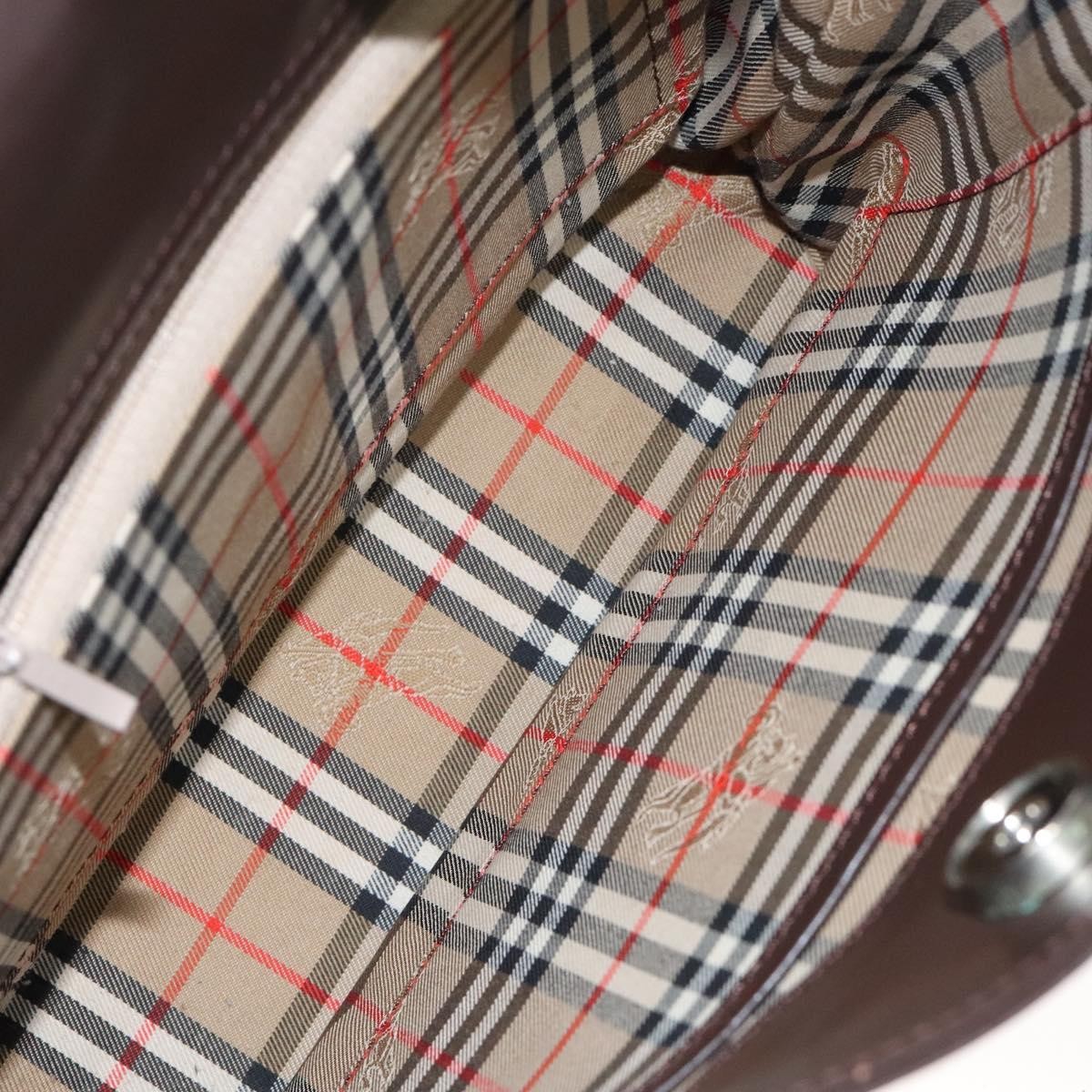 Burberry Nova check Leather, Brown, Leather, Handbag