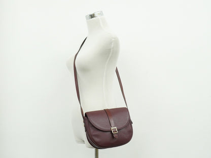 Christian Dior Vintage CD Flap Leather, Burgundy, Leather, Shoulder Bag