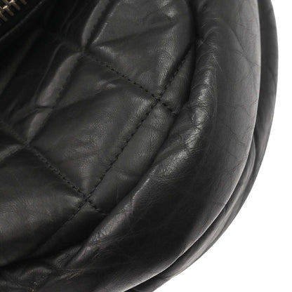 Chanel Expandable Flap Messenger Quilted Aged Calfskin, Black, Leather, Shoulder Bag