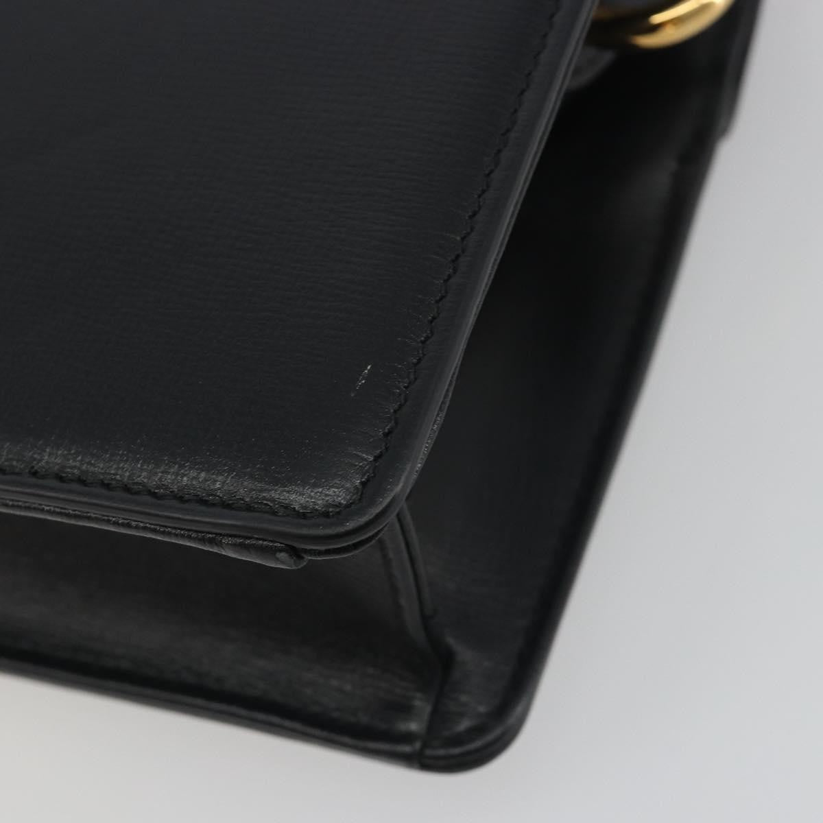 Gucci GG Ring Leather, Black, Leather, Shoulder Bag