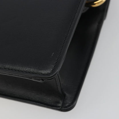 Gucci GG Ring Leather, Black, Leather, Shoulder Bag