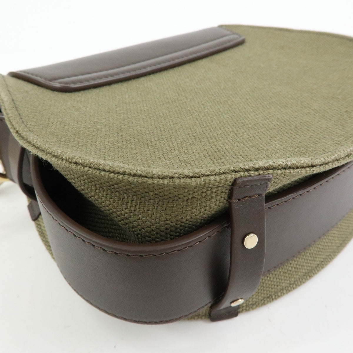 Chloe Tess Canvas with Leather, Green, Canvas, Handbag