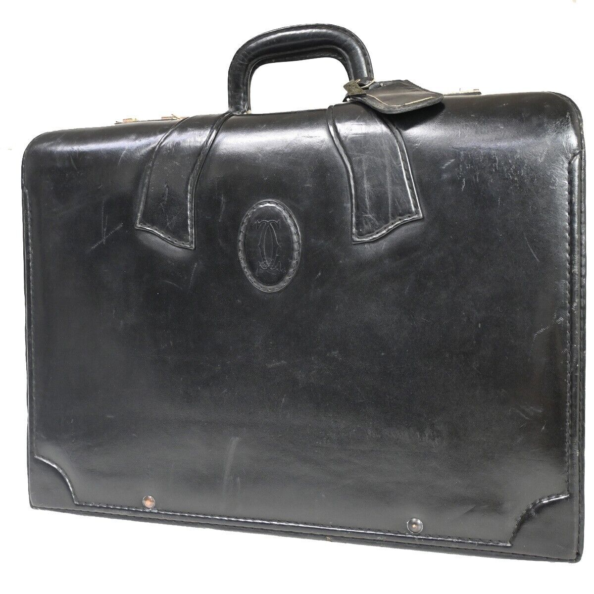 Cartier, Black, Leather, briefcase