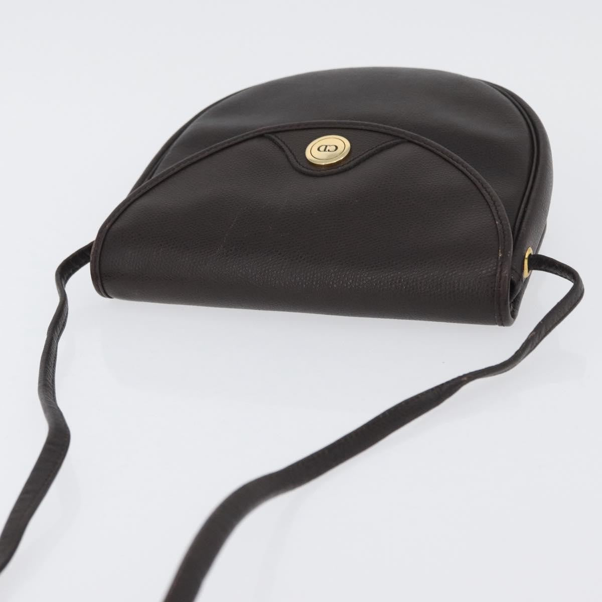 Christian Dior Vintage CD Logo Leather, Brown, Leather, Shoulder Bag