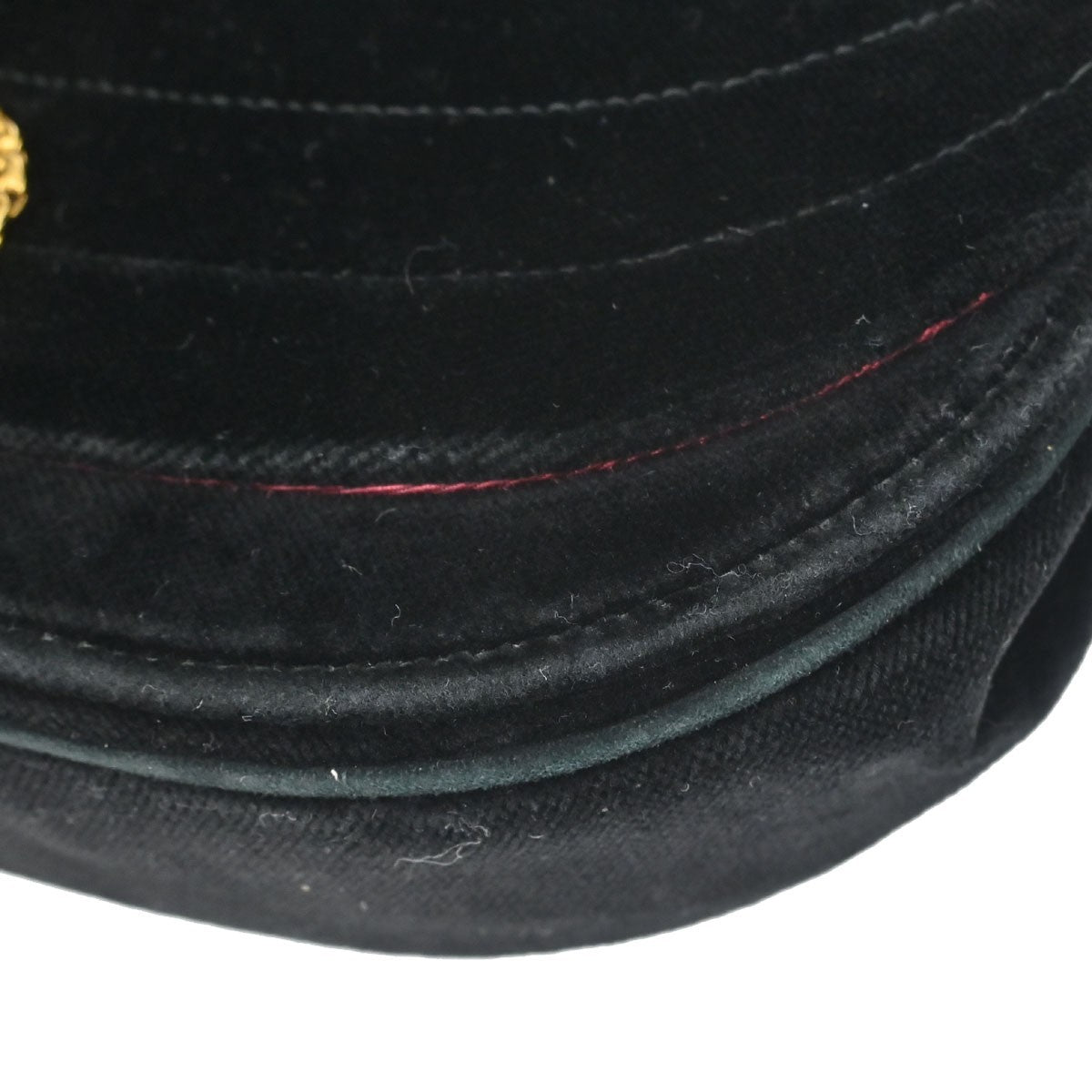Chanel Vintage Crescent Flap Horizontal Quilted Velvet, Black, Velvet, Shoulder Bag