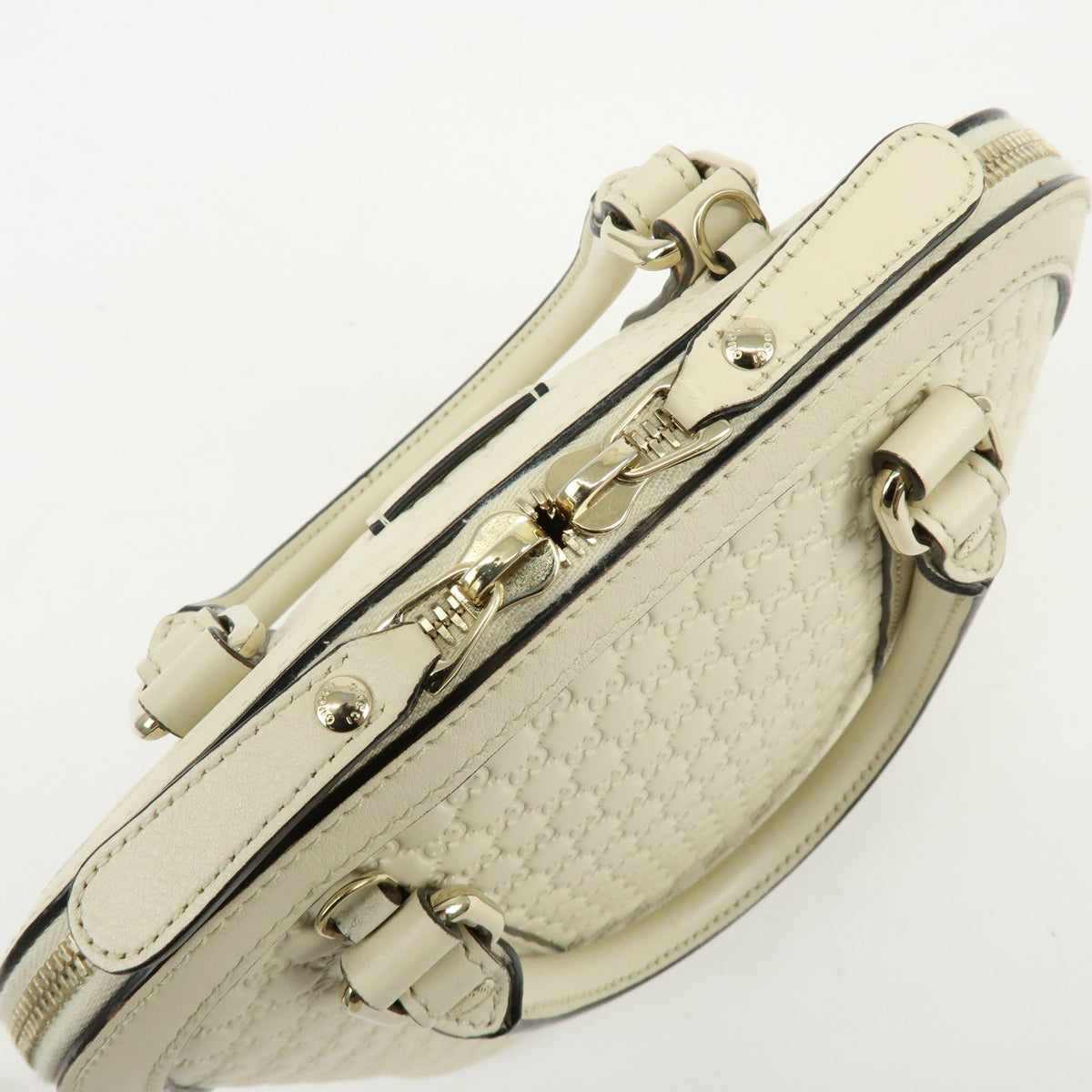 Gucci Convertible Dome Satchel Guccissima Leather, White, Leather, Handbag