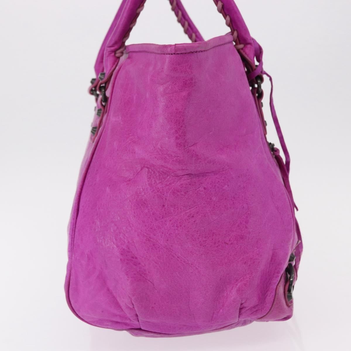 Balenciaga Classic Studs Sunday Tote Leather, Purple, Leather, Handbag