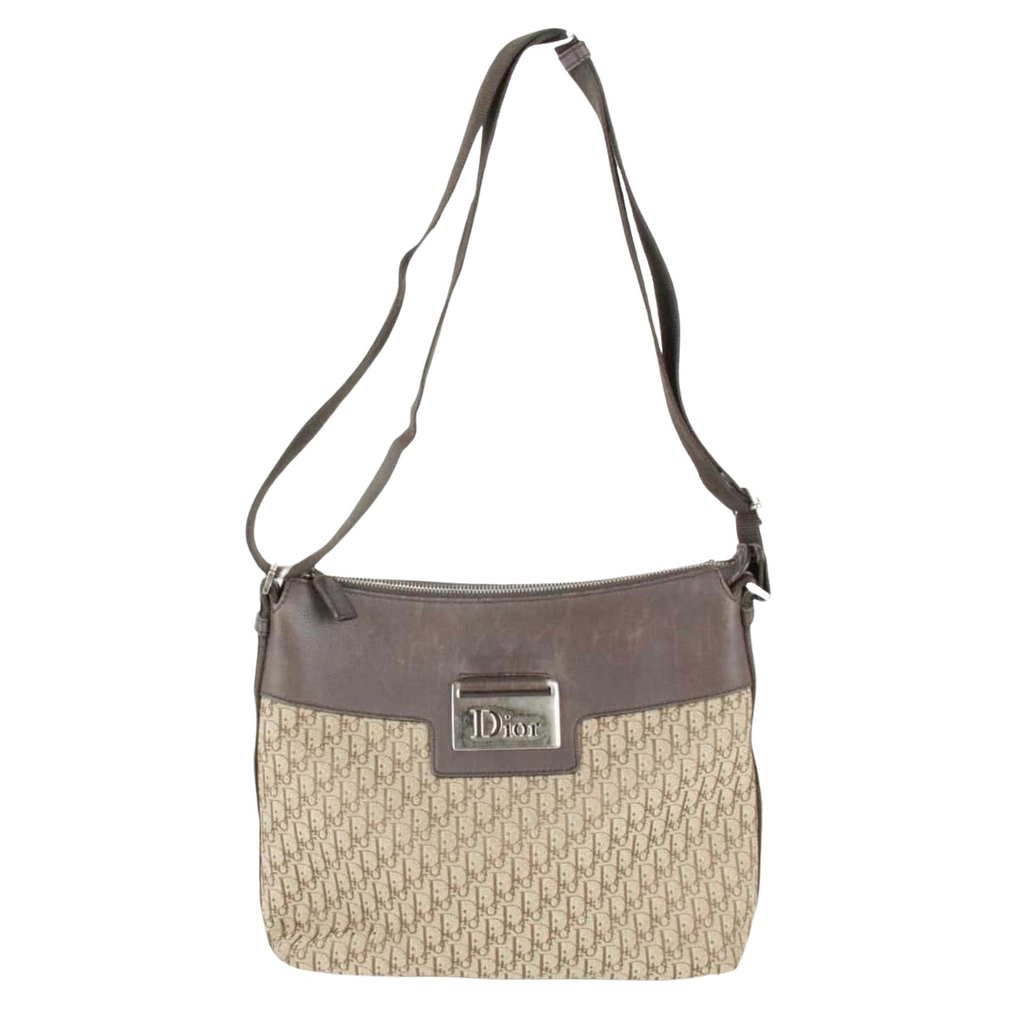 Dior Trotter, Brown, Canvas, shoulder