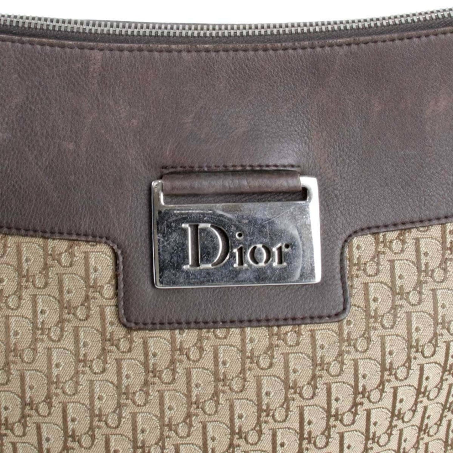 Dior Trotter, Brown, Canvas, shoulder