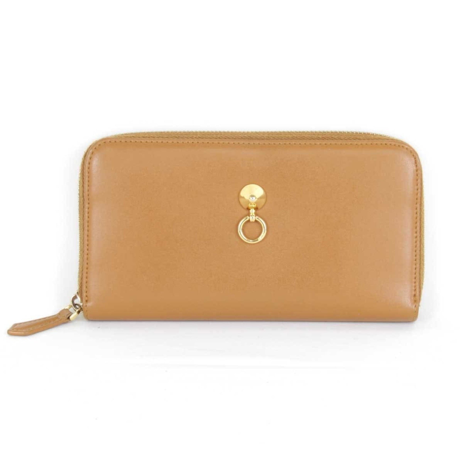 Fendi Dotcom Zip Around Wallet Leather, Camel, Leather, Wallet