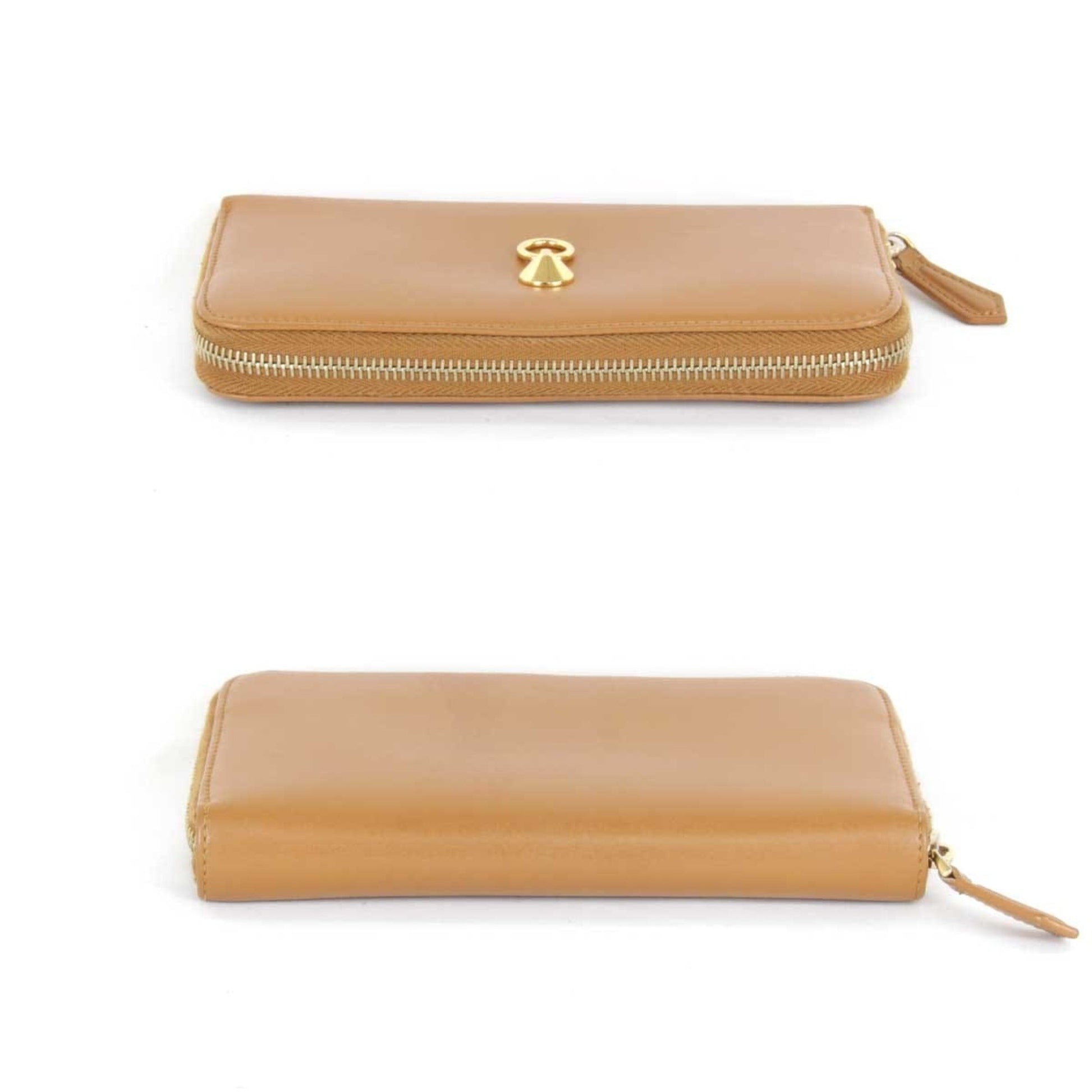 Fendi Dotcom Zip Around Wallet Leather, Camel, Leather, Wallet