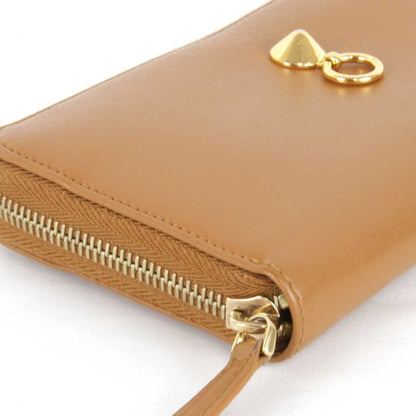 Fendi Dotcom Zip Around Wallet Leather, CAMEL, LEATHER, Wallets