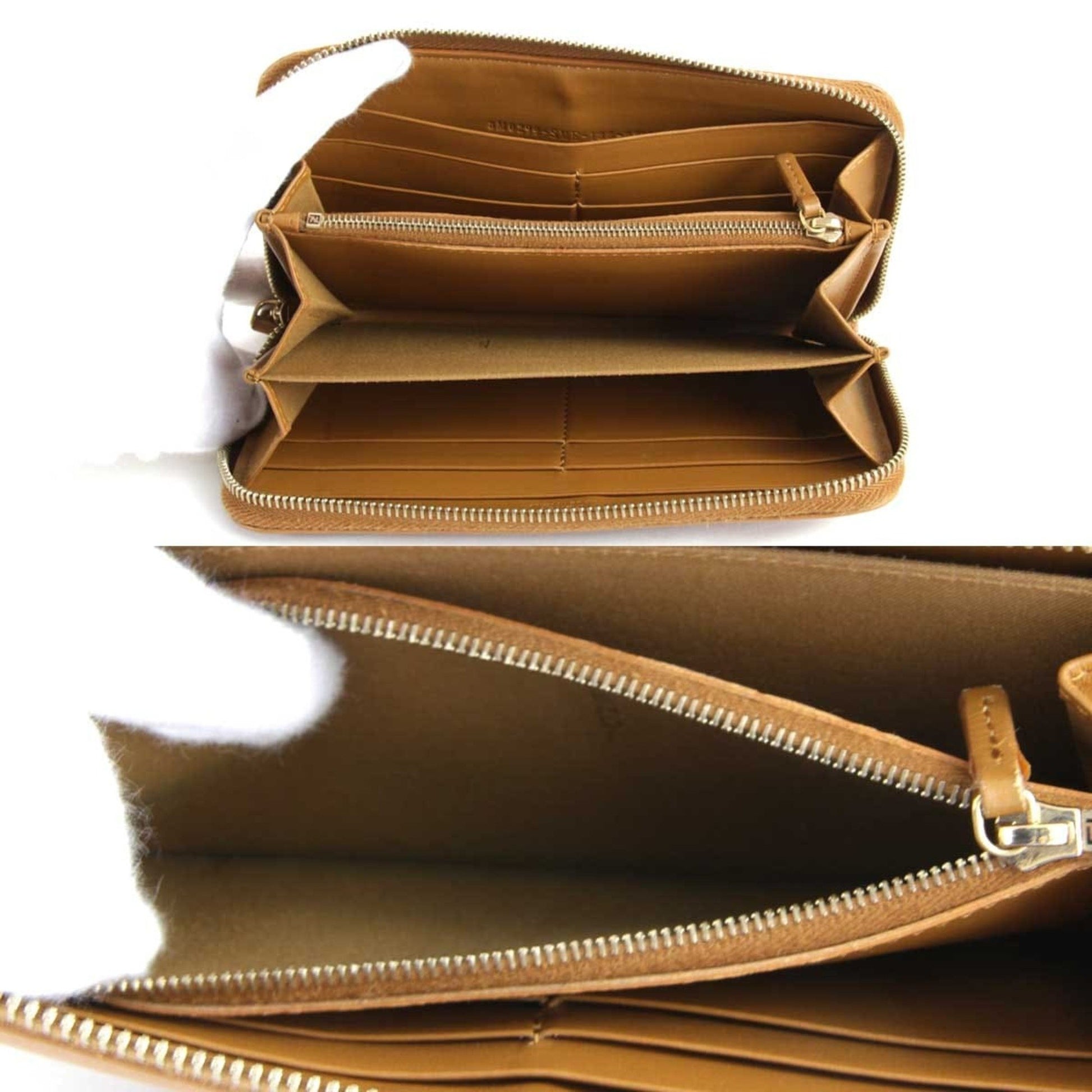 Fendi Dotcom Zip Around Wallet Leather, Camel, Leather, Wallet