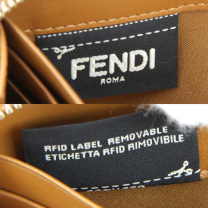 Fendi Dotcom Zip Around Wallet Leather, Camel, Leather, Wallet
