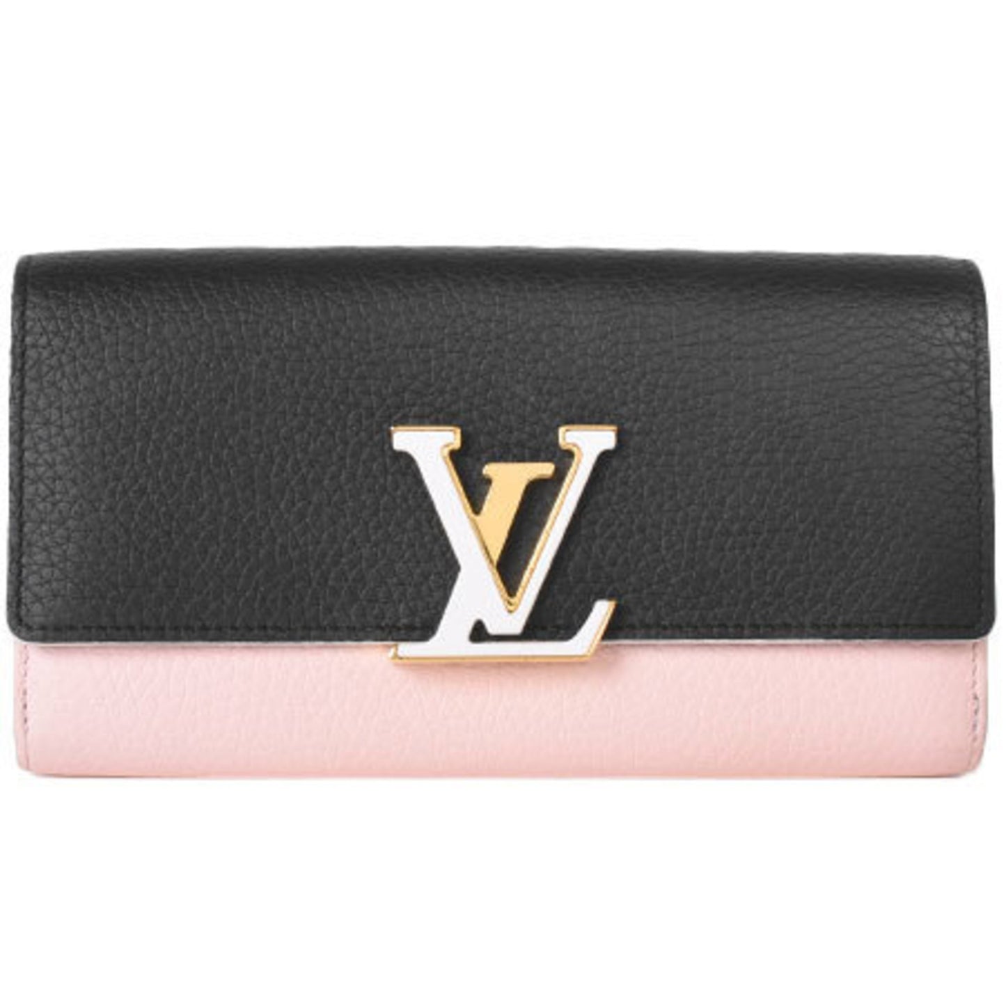 Louis Vuitton Capucines, Black, Leather, wallet