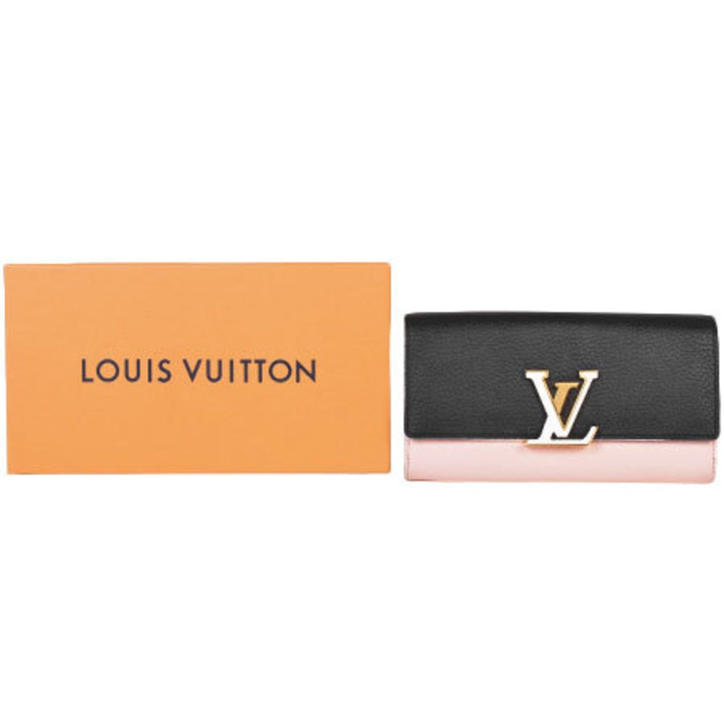 Louis Vuitton Capucines, Black, Leather, wallet