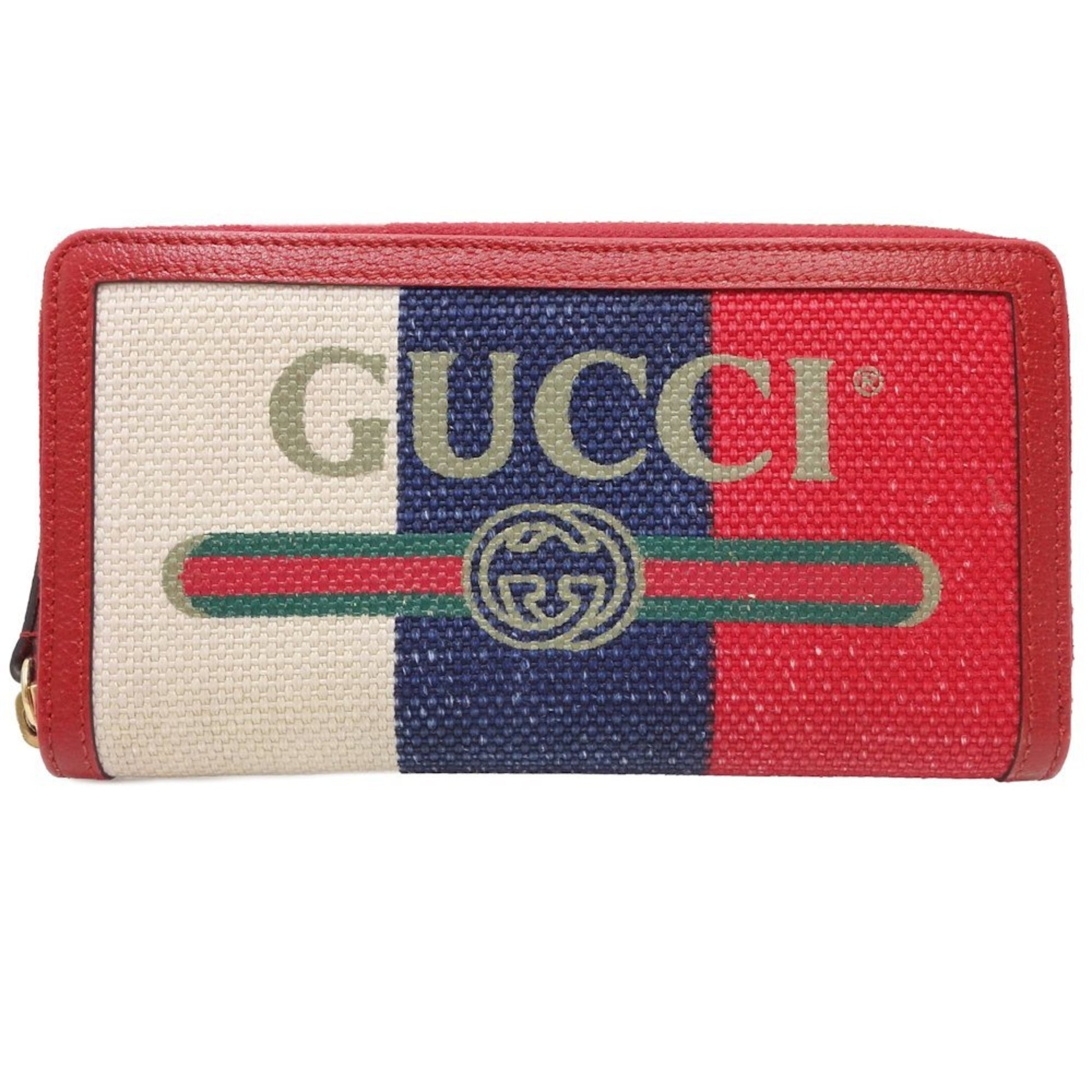 Gucci Zip around, Red, Canvas, wallet