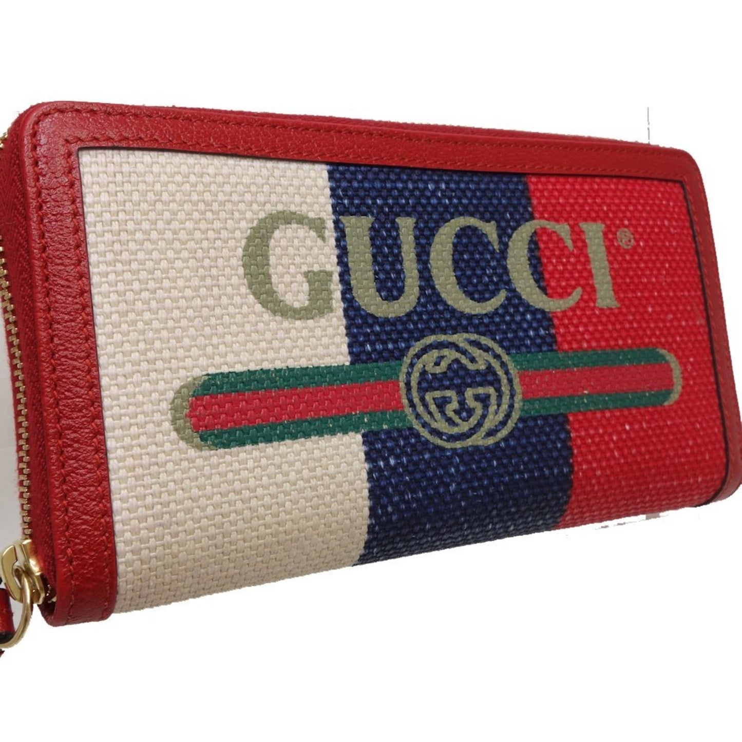 Gucci Zip around, Red, Canvas, wallet