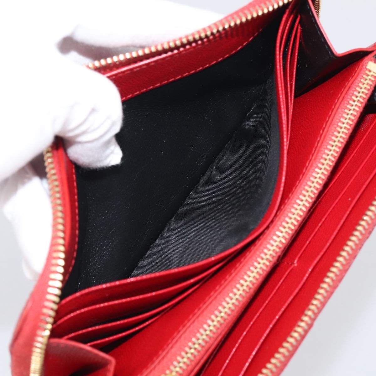 Saint Laurent Loulou Zip Around Matelasse Chevron Leather, Red, Leather, Wallet