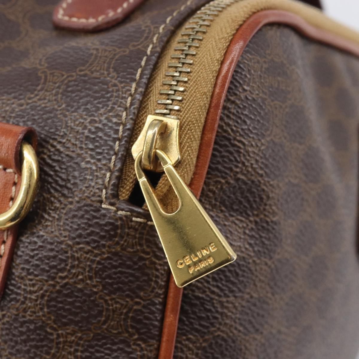 Celine Vintage Handbag Toile Céline, Brown, Canvas, Handbag