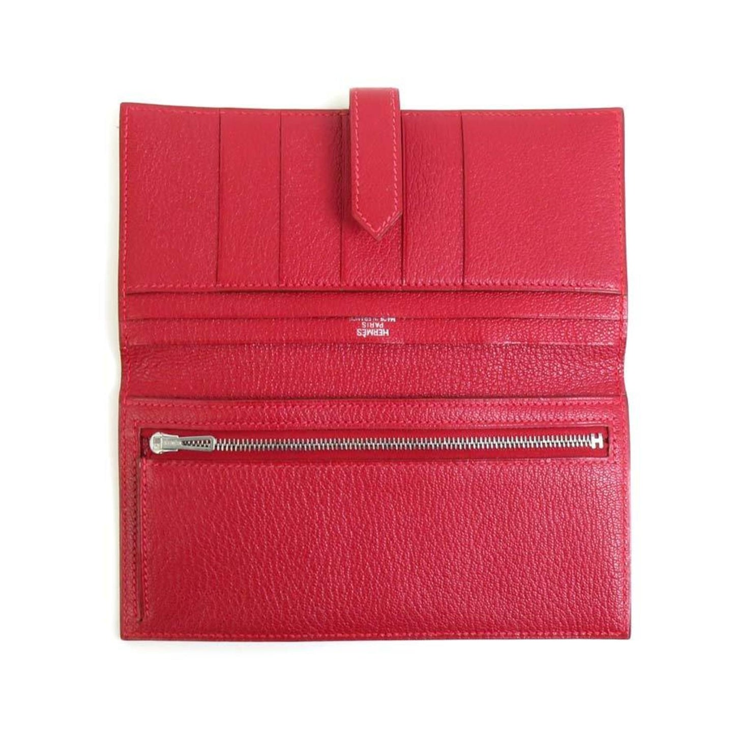 Hermès Béarn, Red, Leather, wallet