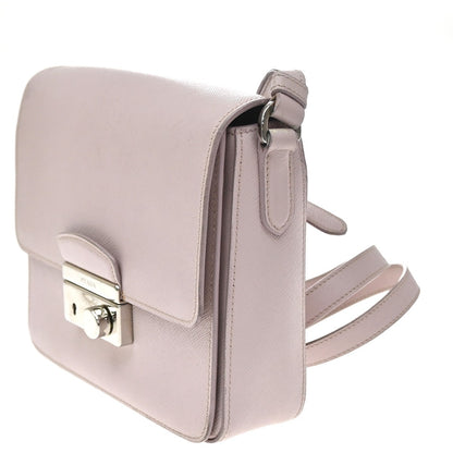 Prada Sound Flap Embroidered Saffiano, Pink, Leather, Shoulder Bag