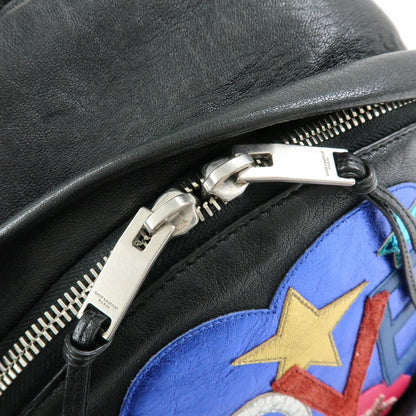 Saint Laurent City Patchwork Leather, Black, Leather, Backpack