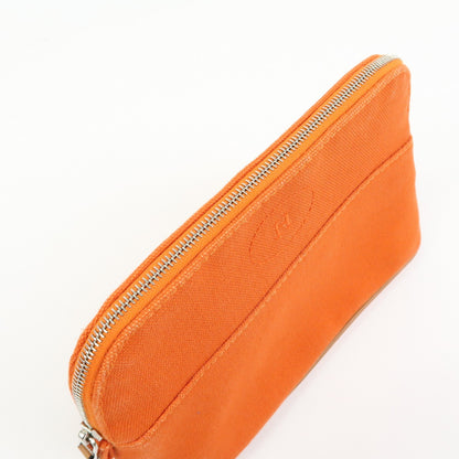 Hermes Bolide Travel Canvas, Orange, Canvas, Clutch