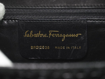 Salvatore Ferragamo Vintage Top handle Leather, Black, Patent Leather, Handbag