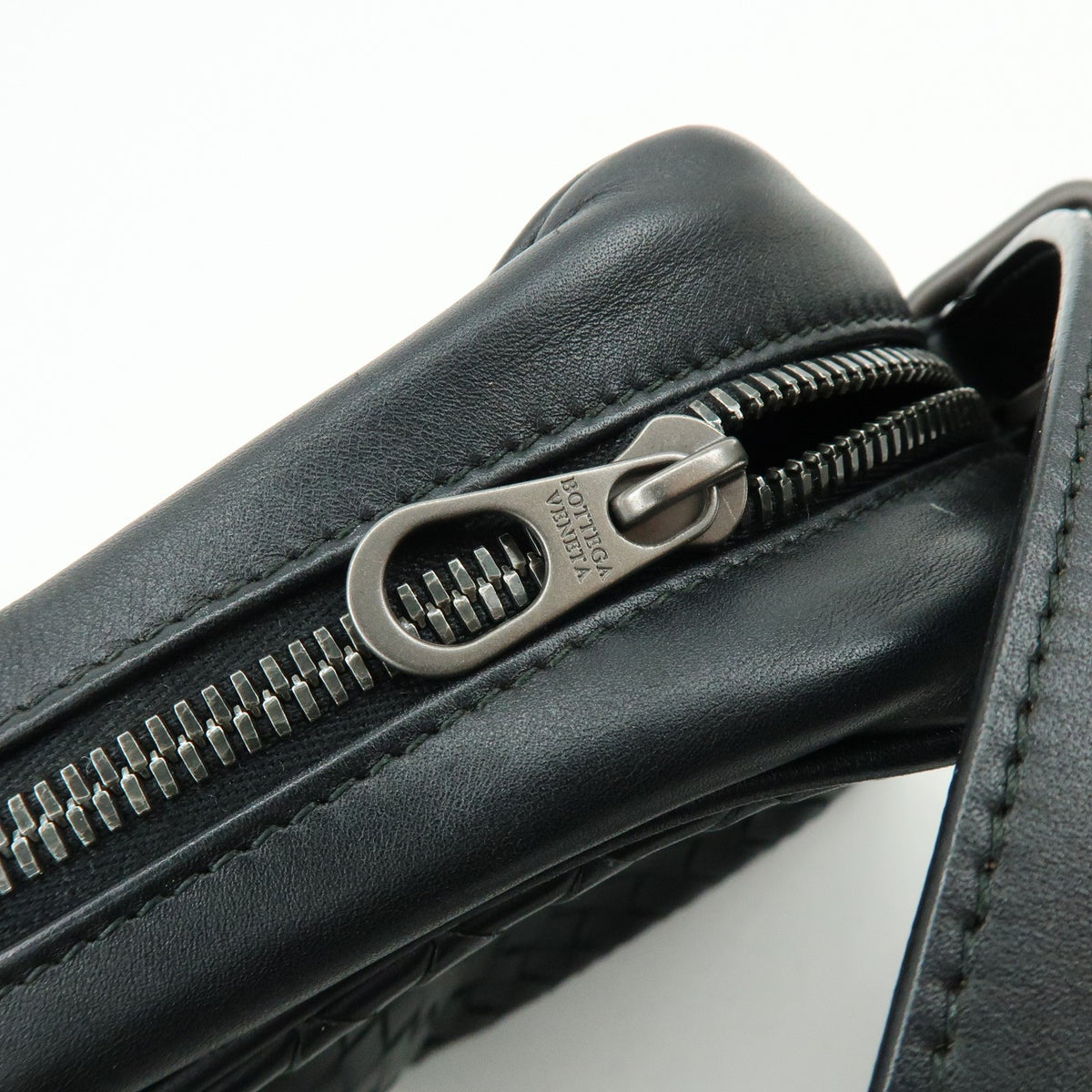 Bottega Veneta Front Pocket Messenger Intrecciato Nappa, Black, Leather, Handbag