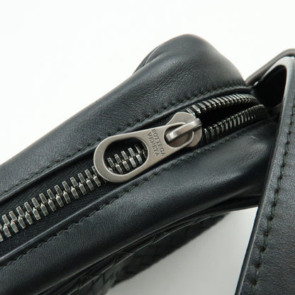 Bottega Veneta Front Pocket Messenger Intrecciato Nappa, Black, Leather, Handbag