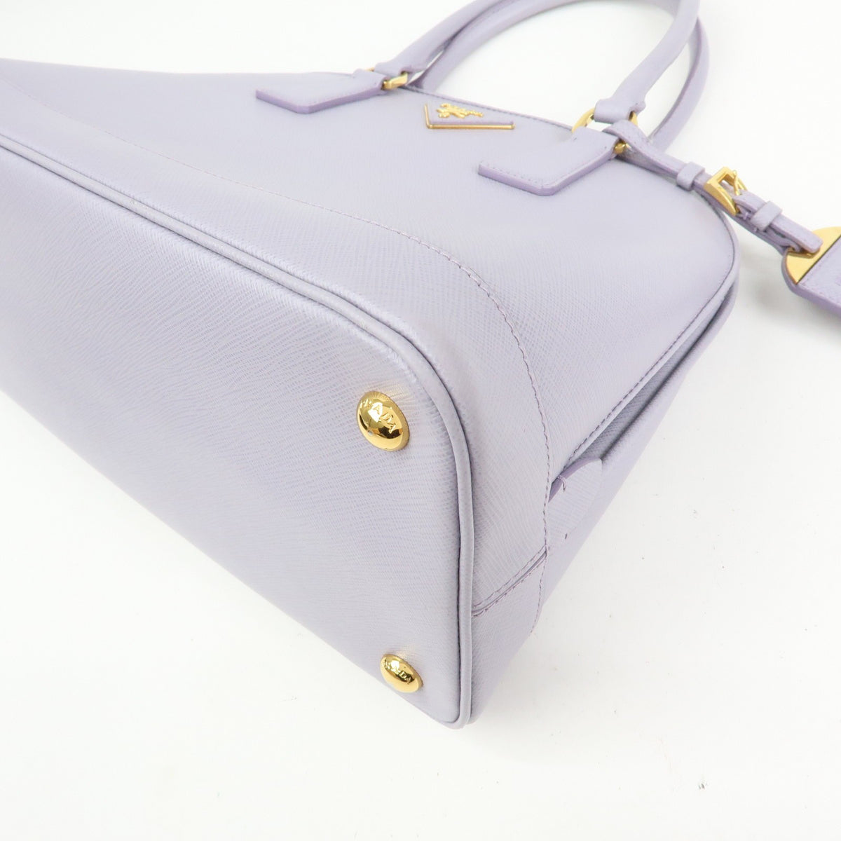 Prada Open Promenade Saffiano Leather, Purple, Leather, Handbag