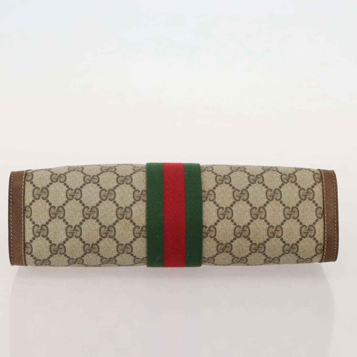 Gucci Vintage Web Flap Clutch GG Coated Canvas, Beige, Canvas, Clutch