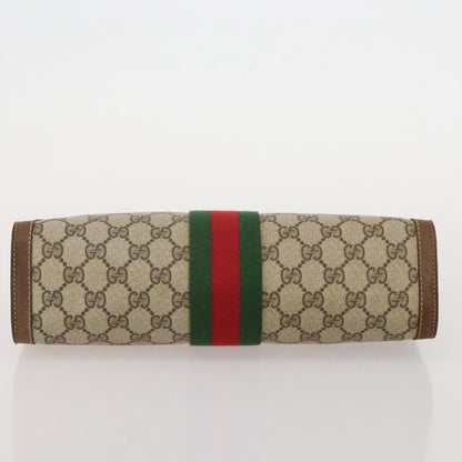 Gucci Vintage Web Flap Clutch GG Coated Canvas, Beige, Canvas, Clutch