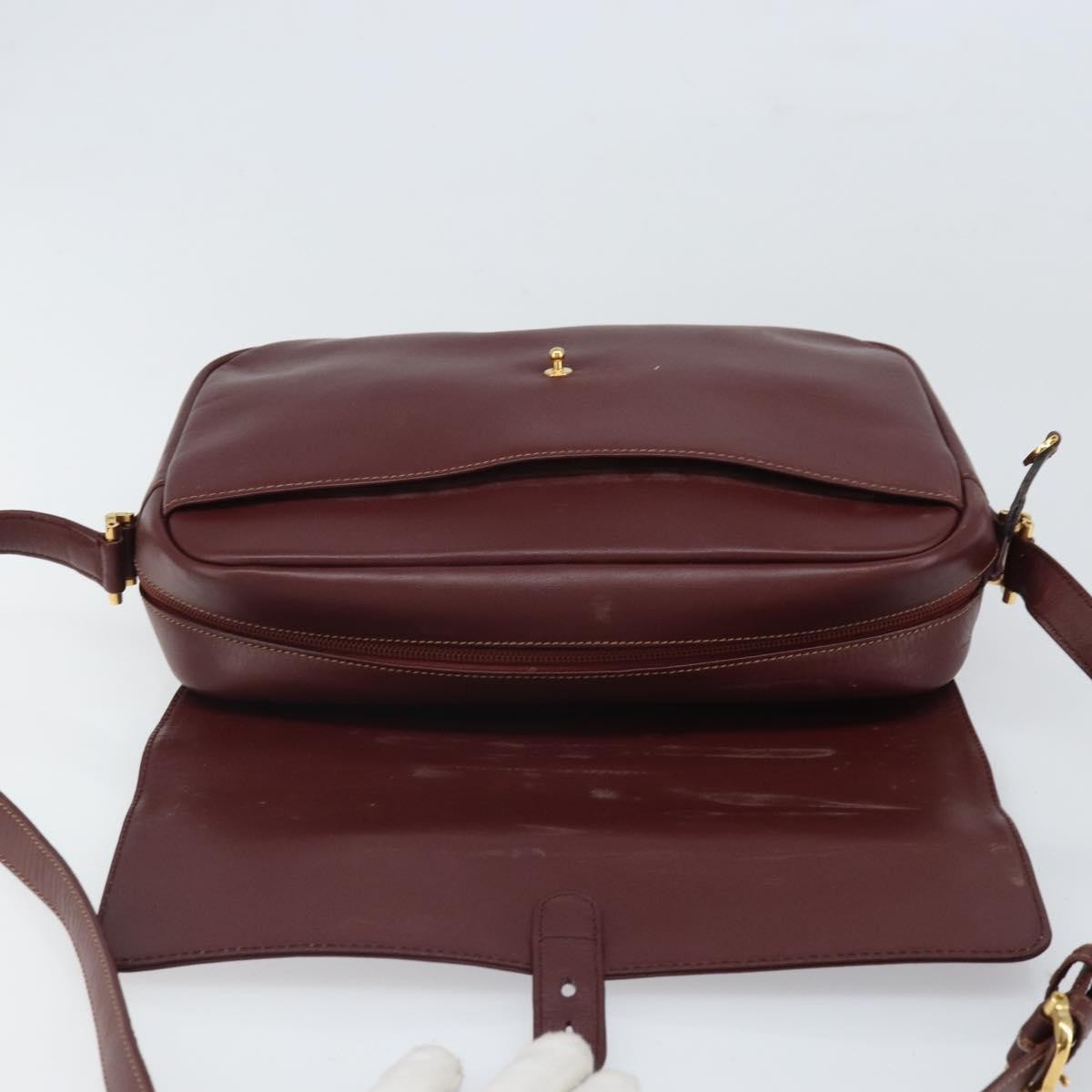 Cartier Must de cartier Leather, Burgundy, Leather, Shoulder Bag
