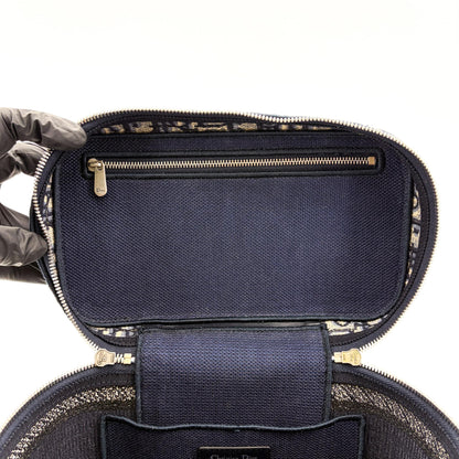 Christian Dior DiorTravel Vanity Case Oblique Canvas, Navy, Canvas, Handbag