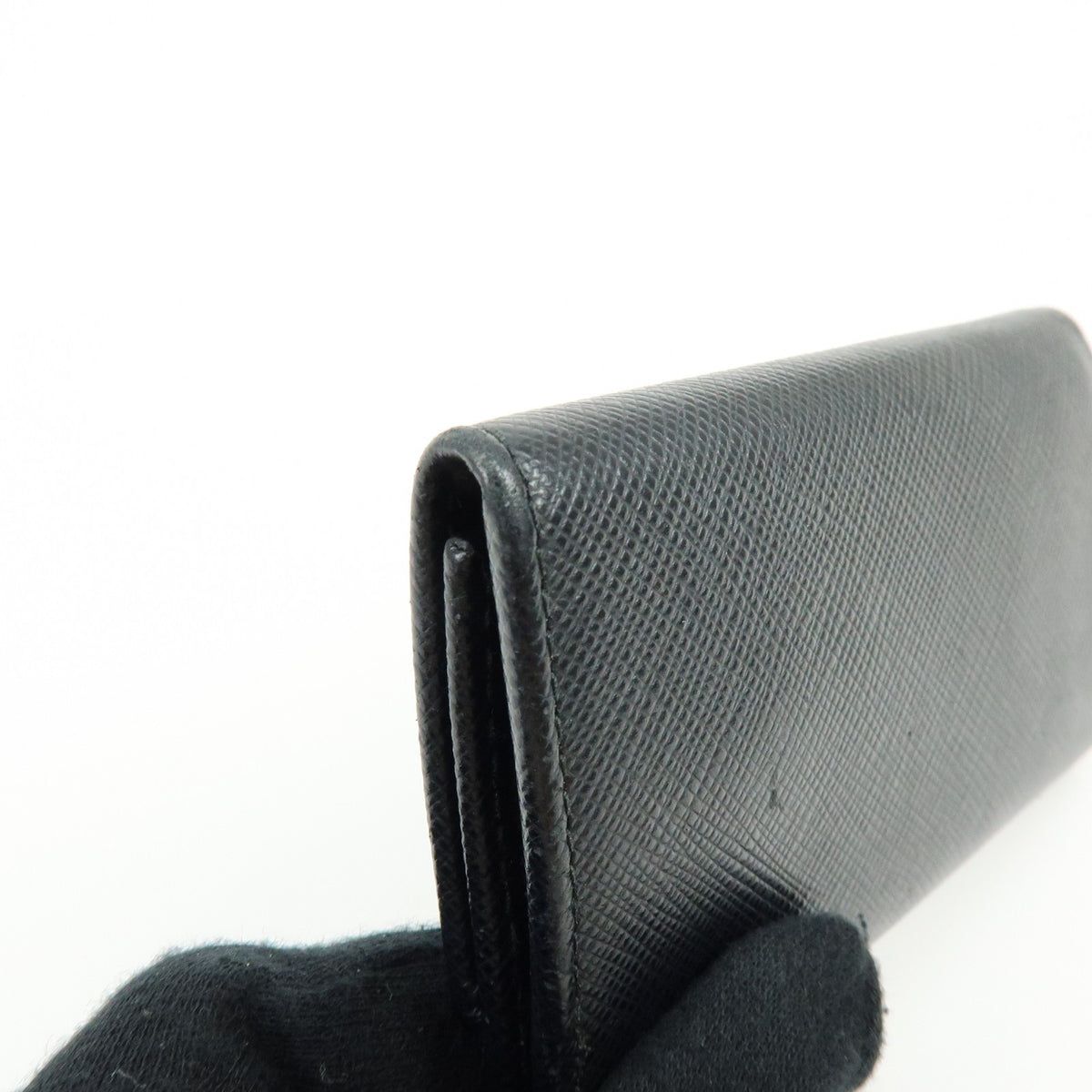 Prada Flap Saffiano Leather, Black, Leather, Wallet