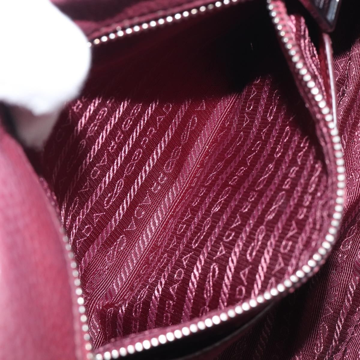 Prada Front Pocket Pushlock Convertible Boston Vitello Daino, Burgundy, Leather, Handbag