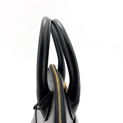 Balenciaga Logo Ville Leather, Black, Calfskin, Handbag